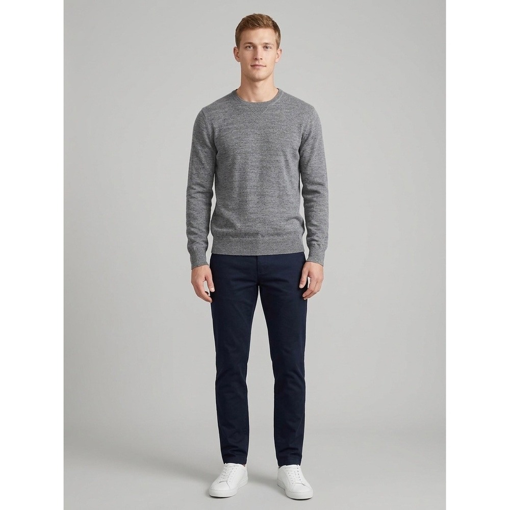 J.Crew Mens Heather Gray 100% Cotton Crewneck Sweater Style 61180 Size Large
